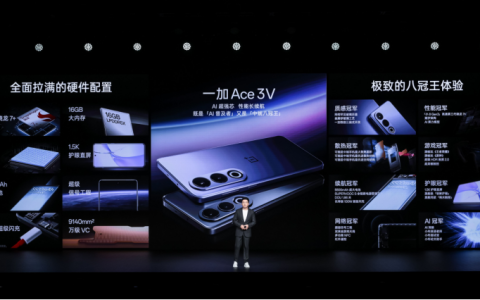 中端手机“八冠王”：一加 Ace 3V正式发布，售价1999元起