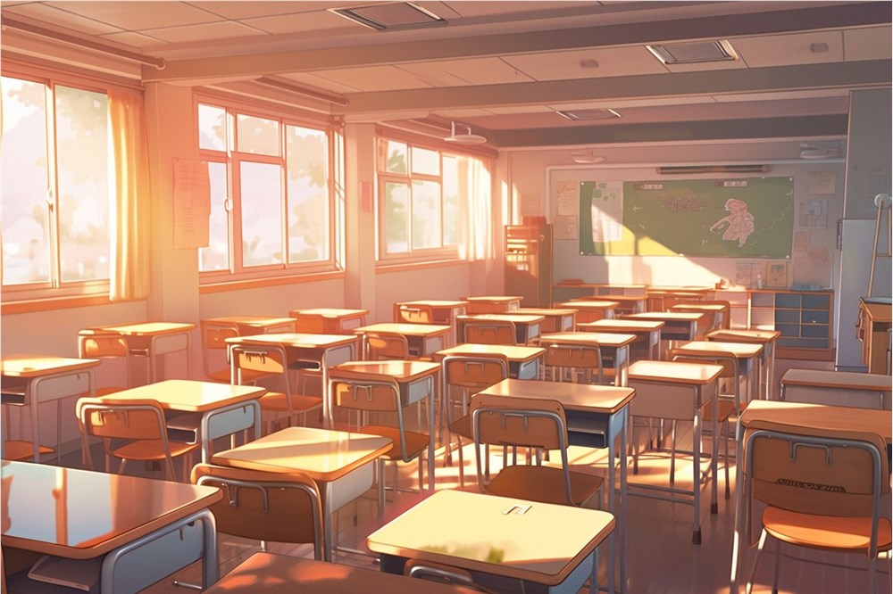 校园 课堂 动漫 二次元 插画