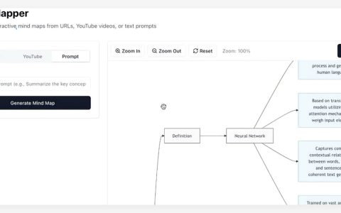 AI思维导图神器 MindMapper ：扔个链接就能生成交互式思维导图
