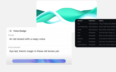 ​ElevenLabs推声音设计功能，文字提示就能创建独特的声音