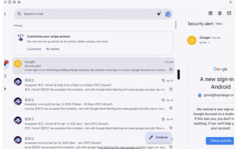 Gmail 更新：Android 平板用户迎来全新界面和 AI 功能